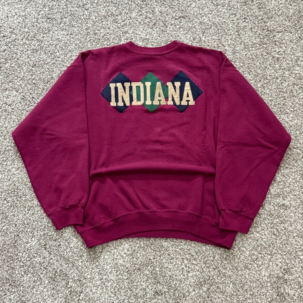 Vintage‎ 90s Tultex Indiana Sweatshirt Mens XL Maroon Collegiate Crewneck USA